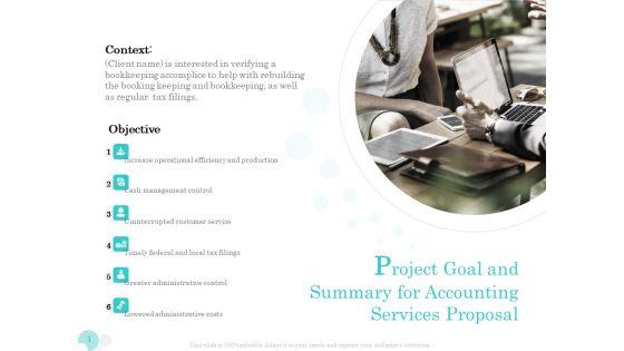 Bookkeeping_Project_Goal_And_Summary_For_Accounting_Services_Proposal_Ppt_PowerPoint_Presentation_Layouts_Designs_Download_PDF_Slide_1.jpg