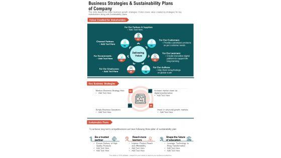 Business_Strategies_And_Sustainability_Plans_Of_Company_One_Pager_Documents_Slide_1.jpg