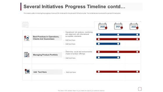CSR_Activities_Company_Reputation_Management_Several_Initiatives_Progress_Timeline_Contd_Ppt_Model_PDF_Slide_1.jpg