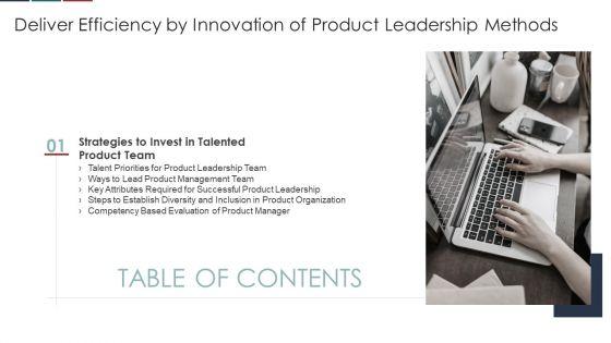 Deliver_Efficiency_By_Innovation_OF_Product_Leadership_Methods_Table_Of_Contents_Summary_PDF_Slide_1.jpg