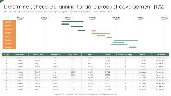 Determine_Schedule_Planning_For_Agile_Product_Development_Playbook_For_Agile_Diagrams_PDF_Slide_1.jpg