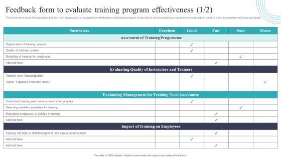 Developing_And_Executing_On_Job_Coaching_Program_In_Company_Feedback_Form_To_Evaluate_Training_Inspiration_PDF_Slide_1.jpg