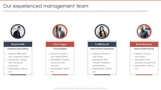 Event_Planning_And_Management_Company_Profile_Our_Experienced_Management_Team_Diagrams_PDF_Slide_1.jpg