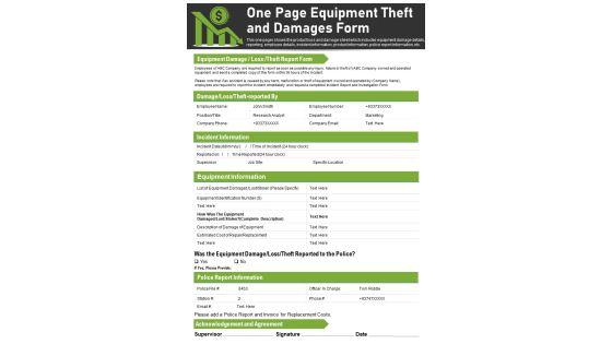 One_Page_Equipment_Theft_And_Damages_Form_PDF_Document_PPT_Template_Slide_1.jpg