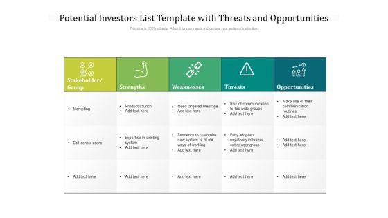 Potential_Investors_List_Template_With_Threats_And_Opportunities_Ppt_PowerPoint_Presentation_File_Ideas_PDF_Slide_1.jpg