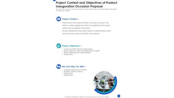 Project_Context_And_Objectives_Of_Product_Inauguration_Occasion_Proposal_One_Pager_Sample_Example_Document_Slide_1.jpg