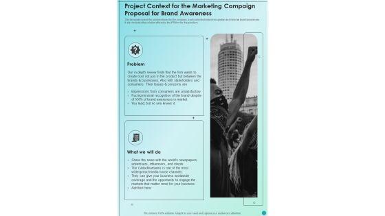 Project_Context_For_The_Marketing_Campaign_Proposal_For_Brand_Awareness_One_Pager_Sample_Example_Document_Slide_1.jpg