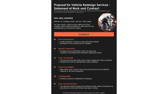 Proposal_For_Vehicle_Redesign_Services_Statement_Of_Work_One_Pager_Sample_Example_Document_Slide_1.jpg