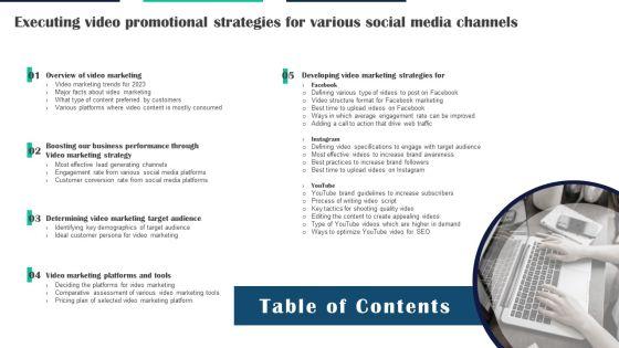 Table_Of_Contents_Executing_Video_Promotional_Strategies_For_Various_Social_Media_Channels_Graphics_PDF_Slide_1.jpg