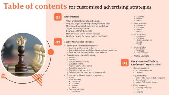 Table_Of_Contents_For_Customised_Advertising_Strategies_Ppt_PowerPoint_Presentation_File_Example_PDF_Slide_1.jpg