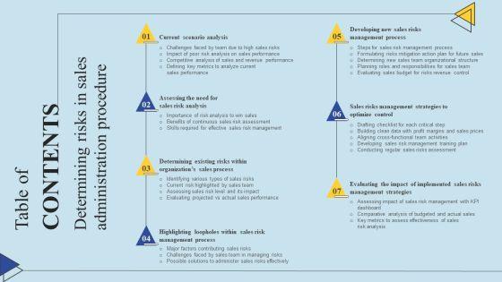 Tables_Of_Content_Determining_Risks_In_Sales_Administration_Procedure_Themes_PDF_Slide_1.jpg