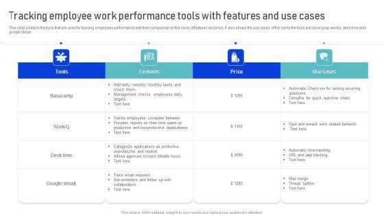 Tracking_Employee_Work_Performance_Tools_With_Features_And_Use_Cases_Infographics_PDF_Slide_1.jpg