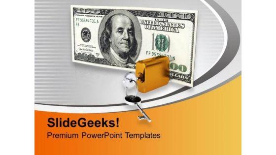 dollar_bills_with_security_lock_and_key_powerpoint_templates_ppt_backgrounds_for_slides_0313_title.jpg