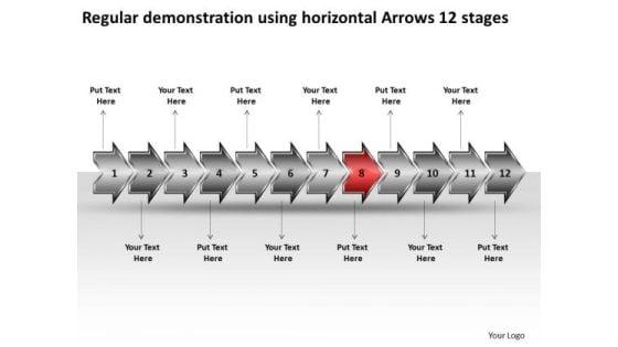 regular_demonstration_using_horizontal_arrows_12_stages_planning_flow_chart_powerpoint_slides_1.jpg