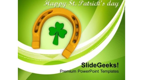 3d Horse Shoes And Clover Leaf Lucky Symbol PowerPoint Templates Ppt Backgrounds For Slides 0313 3d Horse Shoes And Clover Leaf Lucky Symbol PowerPoint Templates Ppt Backgrounds For Slides 0313