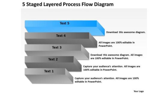 5 Staged Layered Process Flow Diagram Ppt Food Truck Business Plan PowerPoint Templates