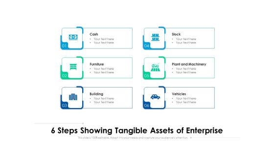 6 Steps Showing Tangible Assets Of Enterprise Ppt PowerPoint Presentation Styles Grid PDF