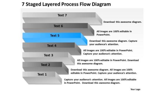 7 Staged Layered Process Flow Diagram Ppt Business Plan Example PowerPoint Slides