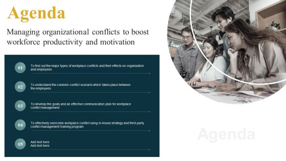 Agenda Managing Organizational Conflicts To Boost Workforce Productivity And Motivation Download PDF Agenda Managing Organizational Conflicts To Boost Workforce Productivity And Motivation Download PDF