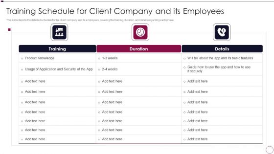 Application Development Training Schedule For Client Company And Its Employees Diagrams PDF Application Development Training Schedule For Client Company And Its Employees Diagrams PDF