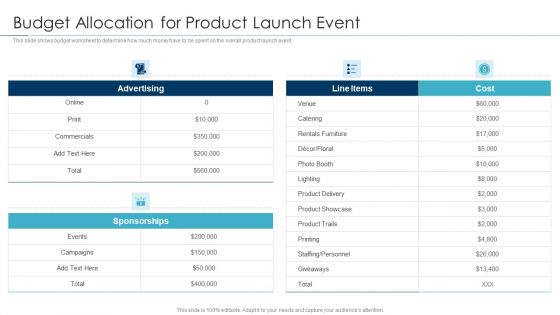 Approaches For New Product Release Budget Allocation For Product Launch Event Background PDF Approaches For New Product Release Budget Allocation For Product Launch Event Background PDF
