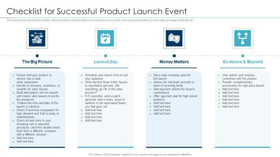Approaches For New Product Release Checklist For Successful Product Launch Event Demonstration PDF Approaches For New Product Release Checklist For Successful Product Launch Event Demonstration PDF