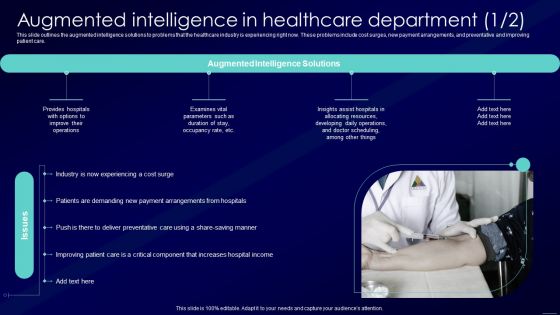 Augmented Intelligence Tools And Applications IT Augmented Intelligence In Healthcare Department Microsoft PDF
