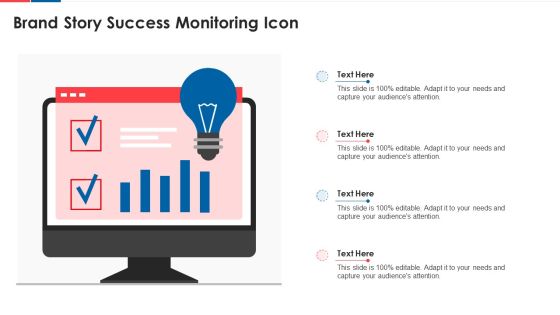 Brand Story Success Monitoring Icon Background PDF