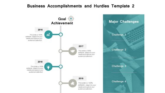 Business Accomplishments And Hurdles 2016 To 2019 Ppt PowerPoint Presentation Infographic Template