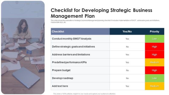 Checklist For Developing Strategic Business Management Plan Pictures PDF Checklist For Developing Strategic Business Management Plan Pictures PDF
