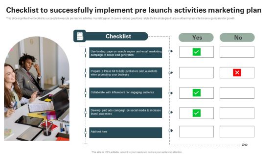 Checklist To Successfully Implement Pre Launch Activities Marketing Plan Clipart PDF Checklist To Successfully Implement Pre Launch Activities Marketing Plan Clipart PDF