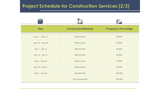 Civil Building Construction Proposal Project Schedule For Construction Services Milestone Introduction PDF Civil Building Construction Proposal Project Schedule For Construction Services Milestone Introduction PDF