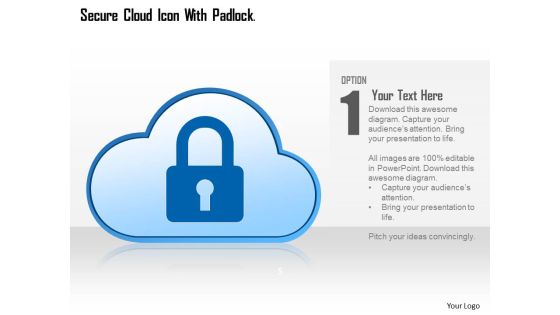 Cloud With Lock For Cloud Technology Powerpoint Template Cloud With Lock For Cloud Technology Powerpoint Template