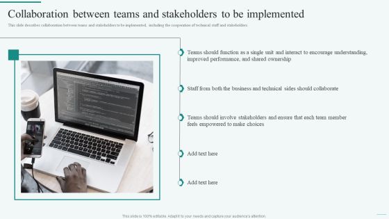 Collaboration Between Teams And Stakeholders To Be Implemented Icons PDF Collaboration Between Teams And Stakeholders To Be Implemented Icons PDF