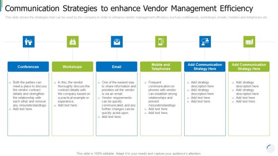 Communication Strategies To Enhance Vendor Management Efficiency Diagrams PDF Communication Strategies To Enhance Vendor Management Efficiency Diagrams PDF