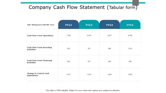 Company Cash Flow Statement Tabular Form Ppt PowerPoint Presentation Infographic Template Example Topics Company Cash Flow Statement Tabular Form Ppt PowerPoint Presentation Infographic Template Example Topics