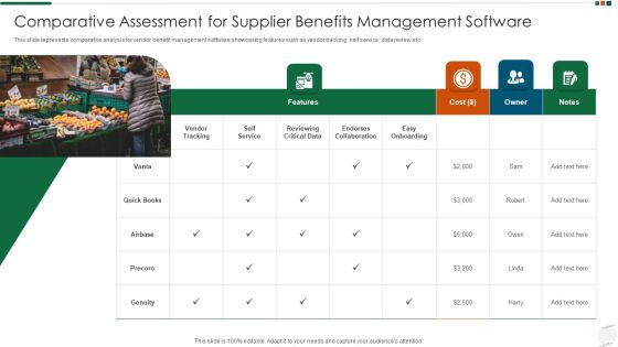 Comparative Assessment For Supplier Benefits Management Software Introduction PDF Comparative Assessment For Supplier Benefits Management Software Introduction PDF