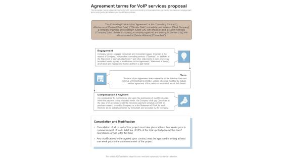 Contractors Bid For Voip Services Agreement Terms For Voip Services One Pager Sample Example Document Contractors Bid For Voip Services Agreement Terms For Voip Services One Pager Sample Example Document