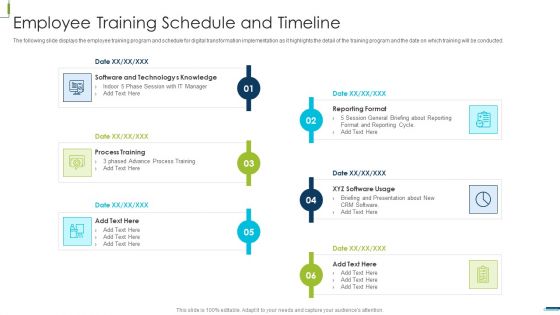 Corporate Digital Transformation Roadmap Employee Training Schedule And Timeline Graphics PDF Corporate Digital Transformation Roadmap Employee Training Schedule And Timeline Graphics PDF