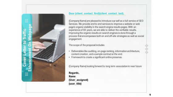 Cover Letter To Traffic Enhancement On Webpage Ppt PowerPoint Presentation Pictures Examples PDF Cover Letter To Traffic Enhancement On Webpage Ppt PowerPoint Presentation Pictures Examples PDF