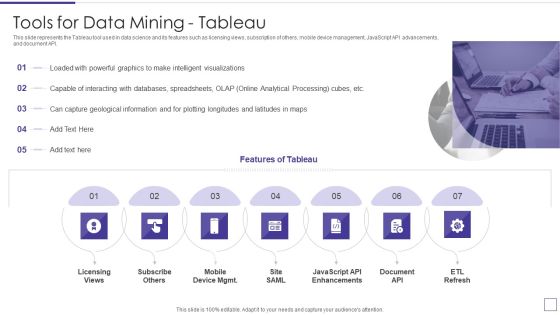 Data Mining Implementation Tools For Data Mining Tableau Information PDF Data Mining Implementation Tools For Data Mining Tableau Information PDF