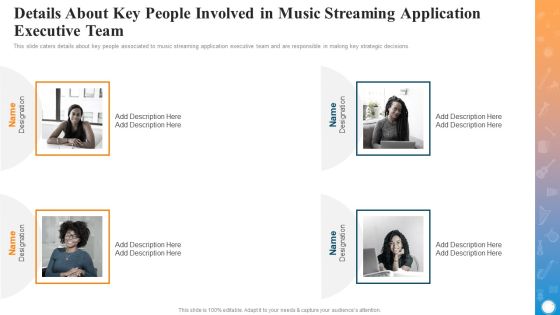 Details About Key People Involved In Music Streaming Application Executive Team Slides PDF