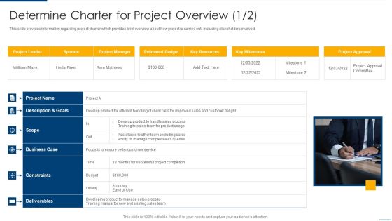 Determine Charter For Project Overview Project Organizing Playbook Template PDF Determine Charter For Project Overview Project Organizing Playbook Template PDF