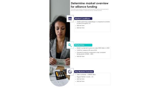 Determine Market Overview For Alliance Funding One Pager Sample Example Document Determine Market Overview For Alliance Funding One Pager Sample Example Document