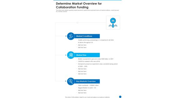 Determine Market Overview For Collaboration Funding One Pager Sample Example Document Determine Market Overview For Collaboration Funding One Pager Sample Example Document