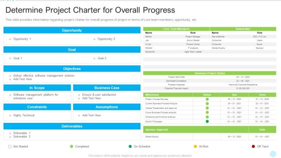 Determine Project Charter For Overall Progress Slides PDF Determine Project Charter For Overall Progress Slides PDF