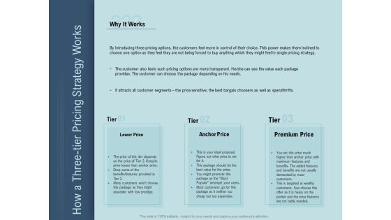 Determine Right Pricing Strategy New Product How A Three Tier Pricing Strategy Works Template PDF