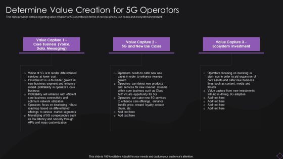 Determine Value Creation For 5G Operators Mockup PDF Determine Value Creation For 5G Operators Mockup PDF