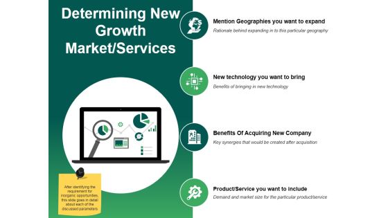 Determining New Growth Market Services Ppt PowerPoint Presentation Layouts Clipart Images