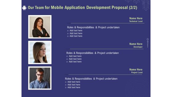 Develop Cellphone Apps Our Team For Mobile Application Development Proposal Project Portrait PDF Develop Cellphone Apps Our Team For Mobile Application Development Proposal Project Portrait PDF